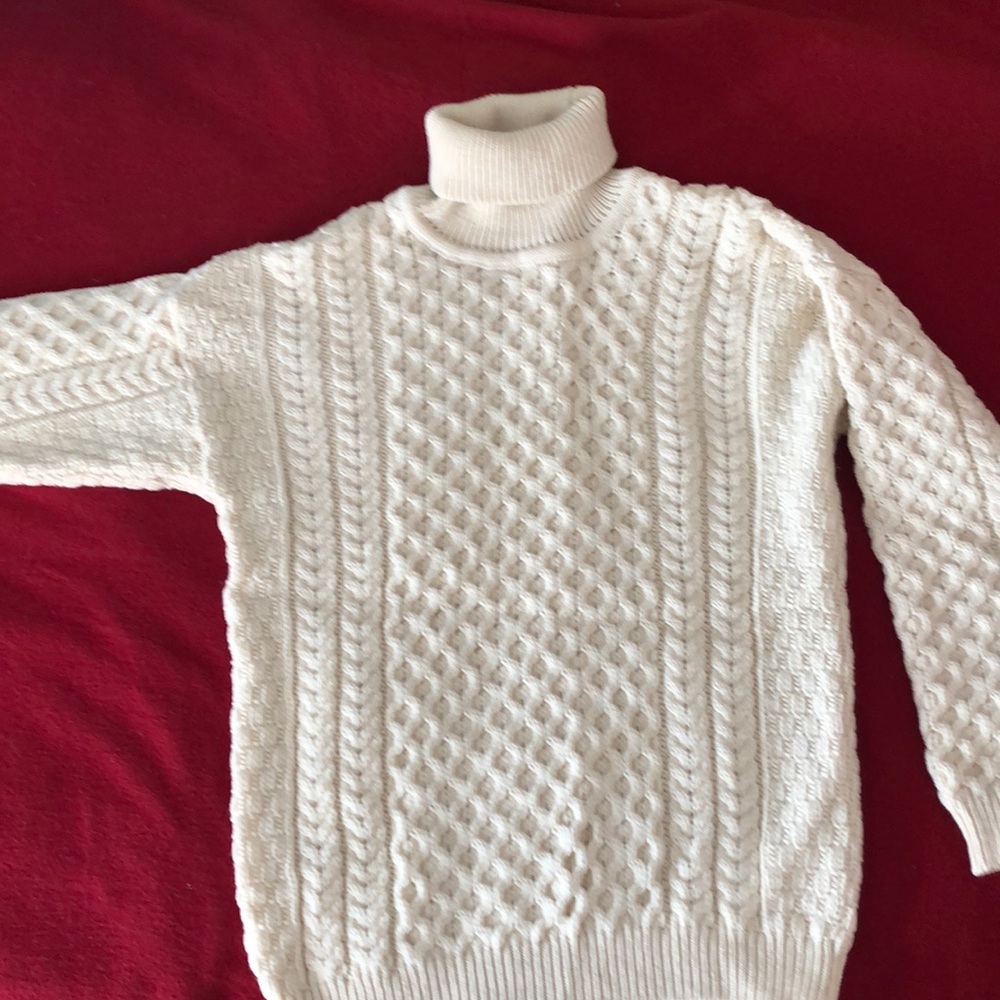 Arancrafts Irish Wool Fisherman Sweater Lg